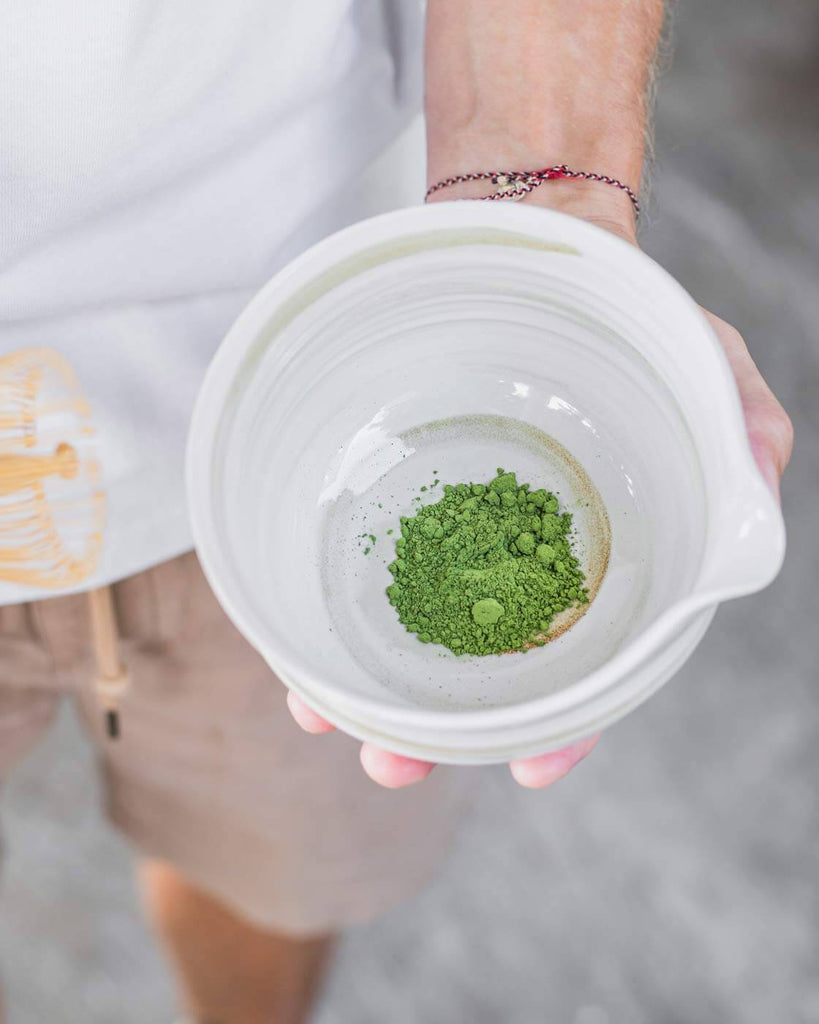 Pure ceremony grade matcha green tea powder from Matcha Cafe Bali available for shipping worldwide